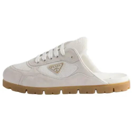 PRADA Rubber Sole Closed Toe Slippers Women's White