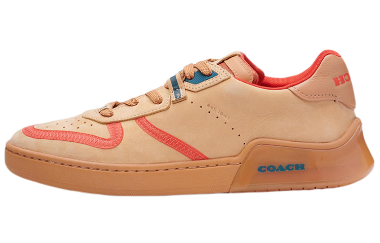 COACH CitySole Court Leather Low top Stylish Skateboarding Shoes Men's Flesh Pink