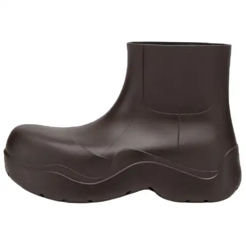 Bottega Veneta Puddle Rain Boots Rubber Classic Ankle Boots Women's Coffee