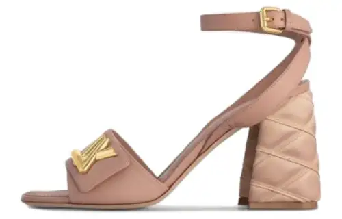 LOUIS VUITTON Shake One Strap Sandals Women's Pink Gold