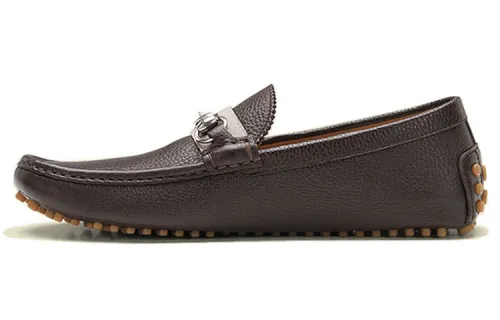 GUCCI Gommino Loafers Men's Brown