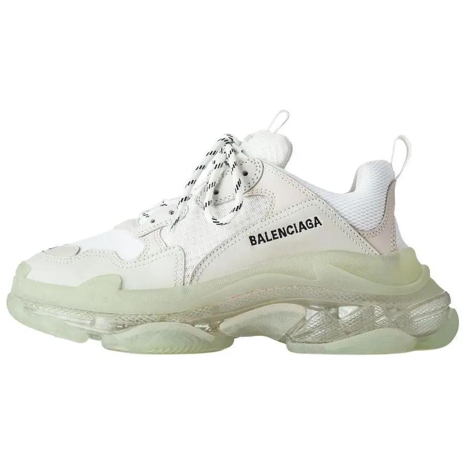 Balenciaga Triple S Clear Sole Low top Chunky Sneakers Men's Green