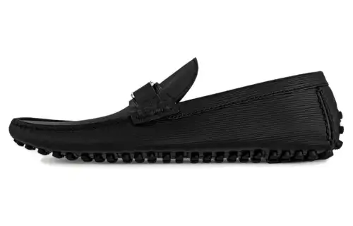 LOUIS VUITTON Hockenheim Gommino Loafers Men's Black