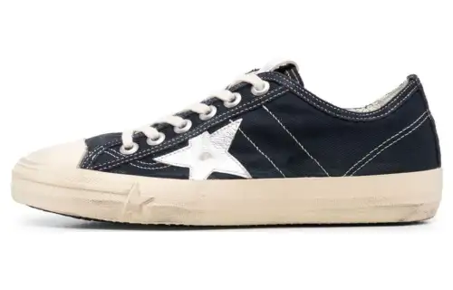 Golden Goose V Star Low top Skateboard Shoes Men's Marine Blue Distressed