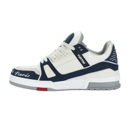 LOUIS VUITTON Trainer Paris Olympic Limited Edition Low top Skateboard Shoes Unisex White Blue