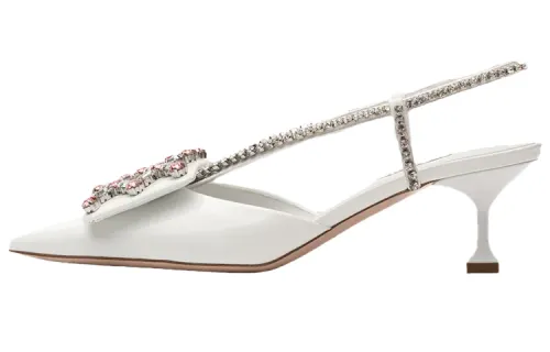 MIU MIU Cone Heel High Heels 5.5cm Women's White