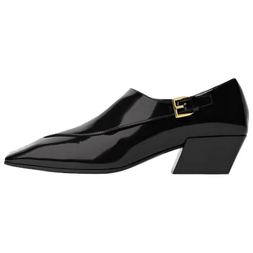 Bottega Veneta Ventura Monk Block Heel High Heels 4cm Women's Black