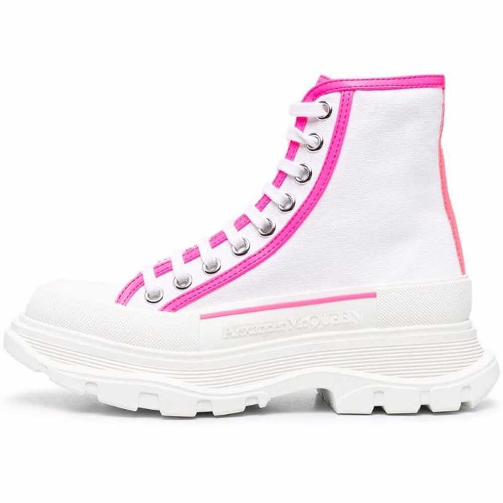 Женские кеды Alexander McQueen Tread Slick (бело-розовые)