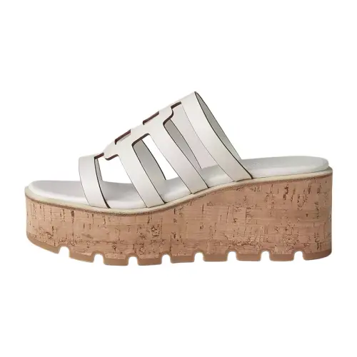 HERMES Isabella Slide Slippers 3cm Women's White