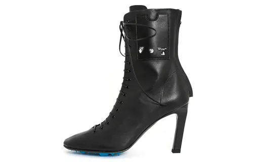 OFF WHITE Logo Printed Ankle Boots Women's