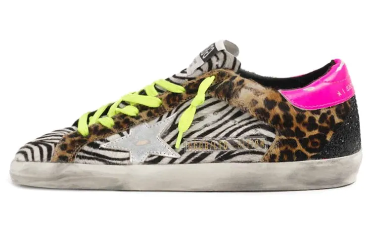 Golden Goose LAB Limited Edition Super Star Stylish Skateboarding Shoes Men's Leopard Print