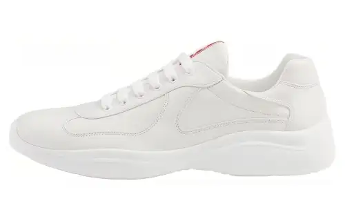 PRADA America's Cup Leather Low top Casual Shoes Men's White