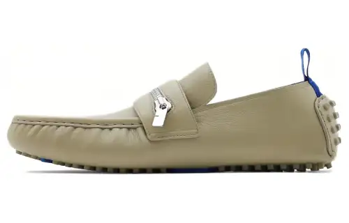 Burberry Zip-detail Leather Loafers