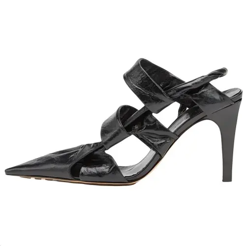 Bottega Veneta Point Sheepskin Slim Heel High Heels Women's Black