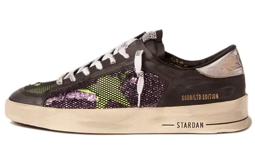 Golden Goose Stardan Stylish Skateboarding Shoes Men's Black Green Distressed