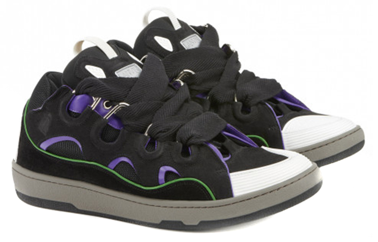 Lanvin Leather Curb Black Purple