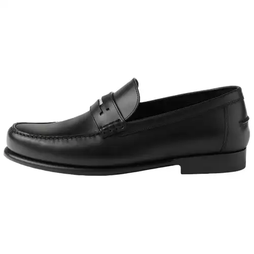 HERMES Kristian Calfskin Loafers Men's Black