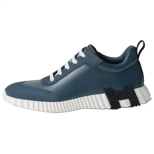 HERMES Bouncing Low top Casual Shoes Men's Blue