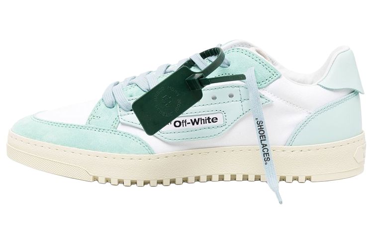 OFF WHITE Vulcanized Leather Stylish Skateboarding Shoes Men's Blue White