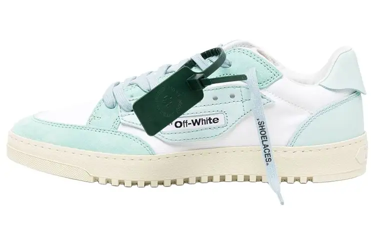 OFF WHITE Vulcanized Leather Stylish Skateboarding Shoes Men's Blue White