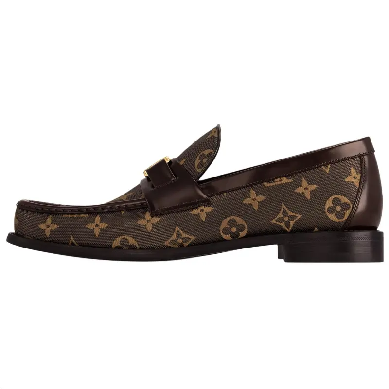 LOUIS VUITTON Major Leather Loafers Men's Brown