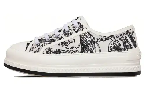 DIOR Walk'n'Dior Platform Shoes Stylish Skateboarding Shoes Women's White