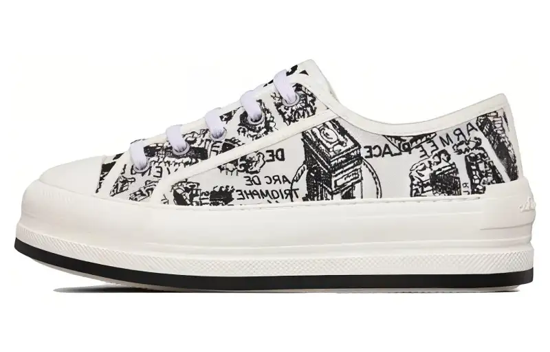 DIOR Walk'n'Dior Platform Shoes Stylish Skateboarding Shoes Women's White