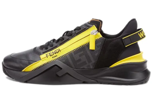 FENDI Flow Low-Top Sneakers Black Yellow