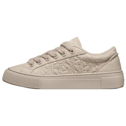 DIOR B33 Platform Shoes Cow Leather Skateboard Shoes Men's Beige