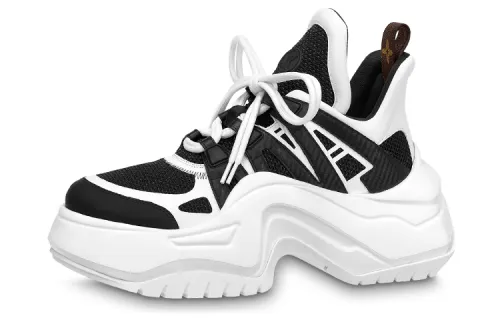 LOUIS VUITTON Archlight 2.0 Cow Leather Sports Casual Shoes Women's Black White