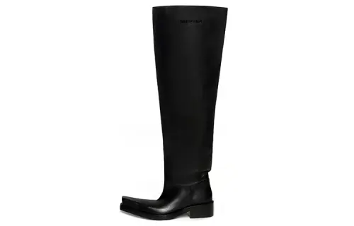 Balenciaga Leather Knee high Boots Men's Black