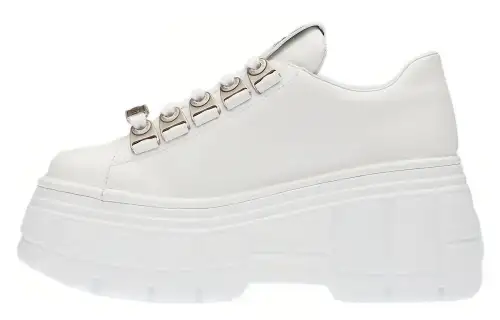 MIU MIU Low-top Leather Platform Sneakers