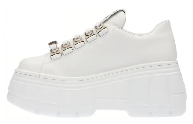 MIU MIU Low-top Leather Platform Sneakers