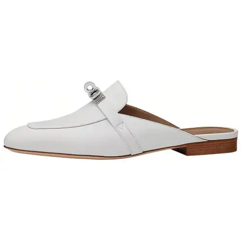 HERMES Oz No Special Function Closed Toe Slippers Women's White