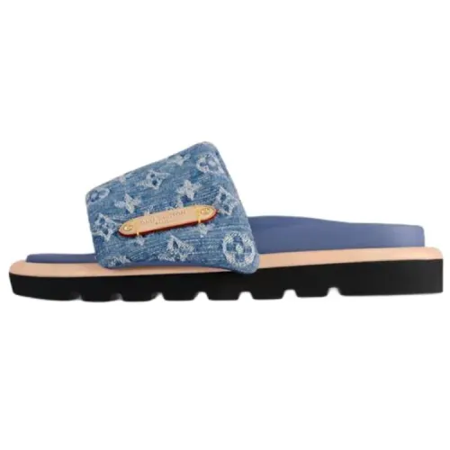 LOUIS VUITTON Pool Pillow Comfort Slide Slippers Women's Blue