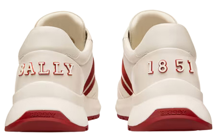 BALLY Daryn Cow Leather Low top Casual Shoes Men's White Red