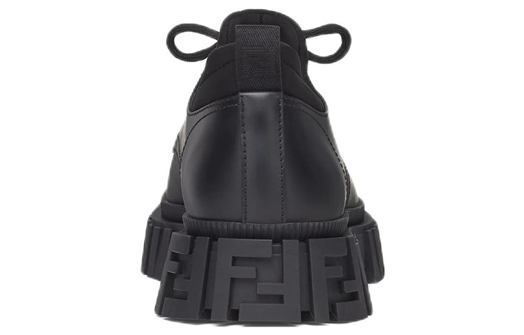 FENDI Force Leather Casual Shoes Men's Black