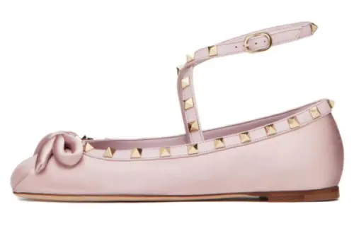 Valentino Garavani Rockstud Round Toe Ballerina Shoes Women's