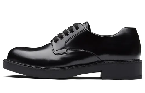 PRADA Brushed Leather Derby Shoes