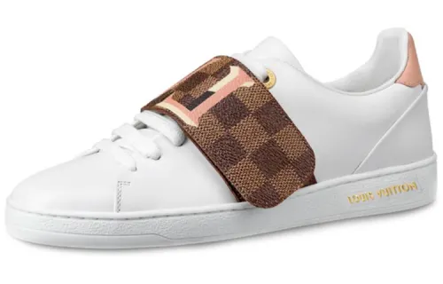 LOUIS VUITTON Lv Frontrow Damier Sports Shoes White Women's
