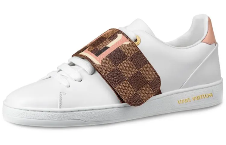 LOUIS VUITTON Lv Frontrow Damier Sports Shoes White Women's