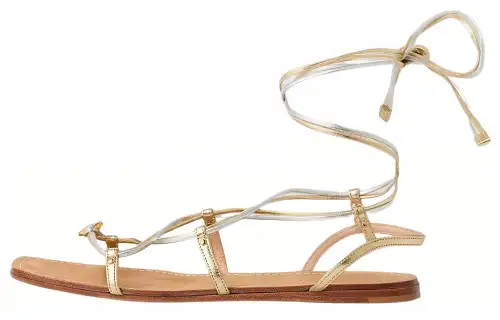 GUCCI Leather One Strap Sandals Women's Gold