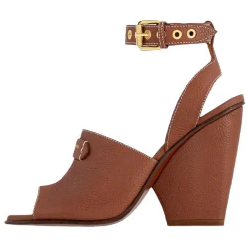 LOUIS VUITTON Trinity One Strap Sandals 10cm Women's Brown