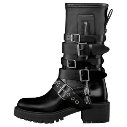 Christian DIOR Zip Detailed Buckled Boots Women's