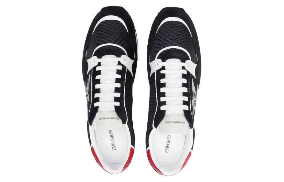 EMPORIO ARMANI Low top Casual Shoes Men's Black Red