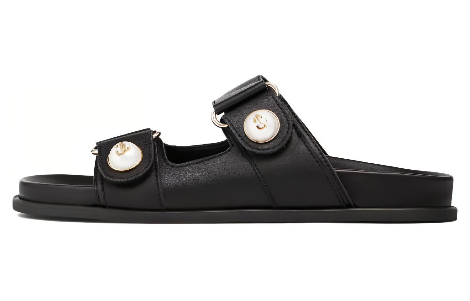 Jimmy Choo Fayence Embellished Leather Slides