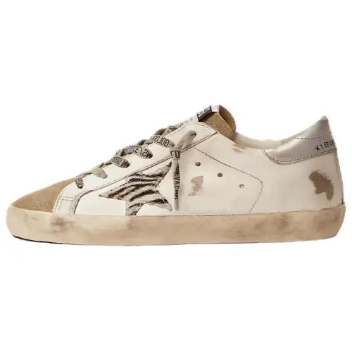 Golden Goose Super Star Low top Skateboard Shoes Women's White Distressed