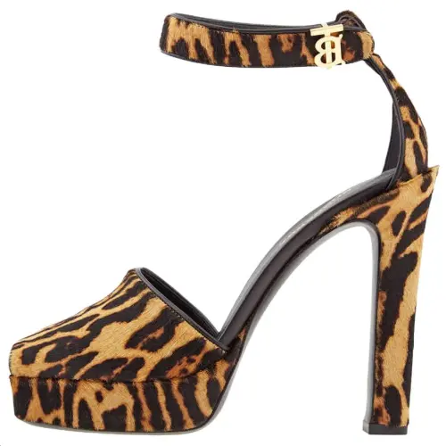 Burberry Chunky Heel High Heels 12.5cm Women's Brown