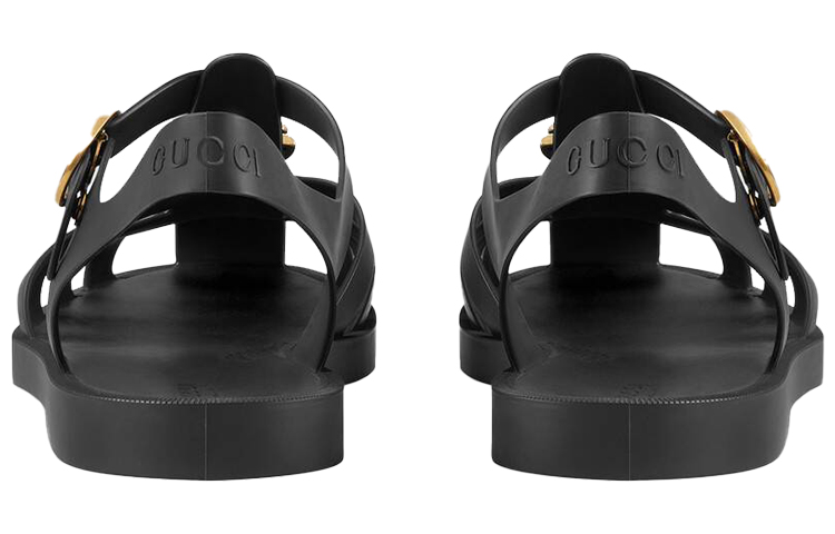 GUCCI Double G Roman Sandals Men's Black