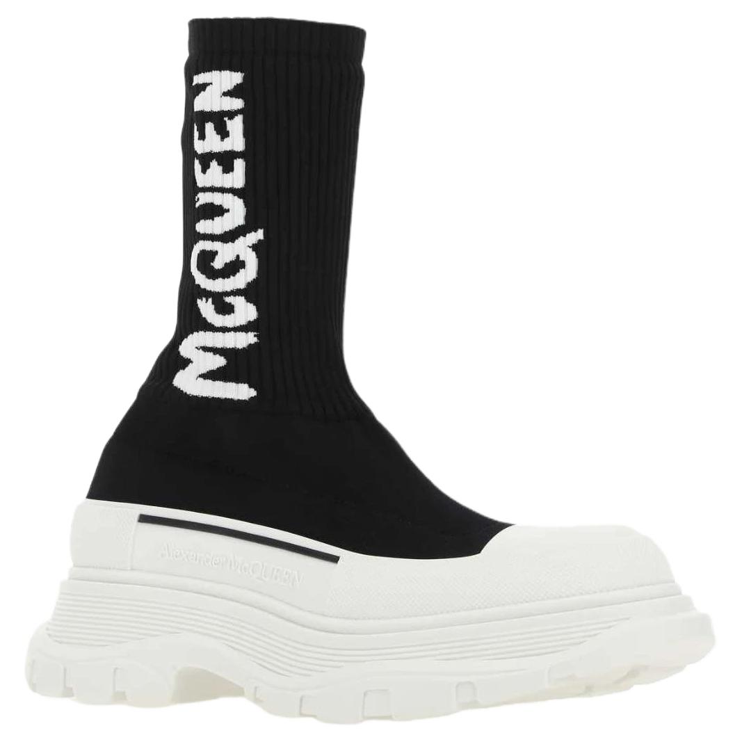 Женские ботинки Alexander McQueen Tread Slick (черно-белый) — фото 2